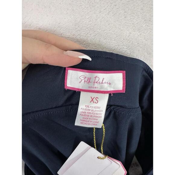 Stella Parker XS Ruffle Trim Skort Navy Blue UPF 50+ Skirt W/ Shorts Womens NEW - Picture 5 of 5